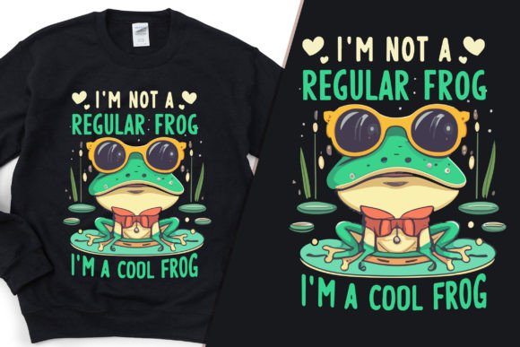 Download Regular Frog Vs Cool Frog Trendy T-Shirt - Premium Bundle