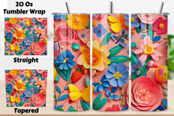 Download 3D Flowers Tumbler Sublimation Wrap - Tumbler sublimation Collection