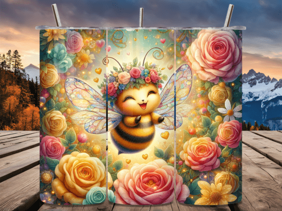 Download Sweet Bee Flower Garden Tumbler Wrap - Premium Bundle