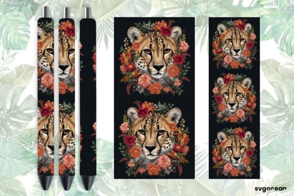 Download Embroidery Cheetah Pen Wraps Sublimation - Pen Collection